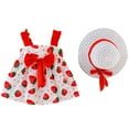 thumbnail image 1 of Girl Dresses Tutu Summer Sleeveless Backless Princess Floral Bow Dress With Straw Hat Set Graduation Dress Girls Red 18 Months-24 Months, 1 of 7