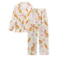 thumbnail image 1 of Girl Easter Pajamas Satin Pajama Set Long Sleeve Cute Print Button down Sleepwear Lounge Set Girl Clothes 8-9 Years, 1 of 4