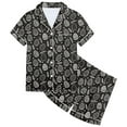 thumbnail image 1 of Girl Easter Pajamas Size 8 Easter Bunny Print Silk Button-Down Nightwear Sleepwear Easter Day Gift Sleepwear,140(8-9 Years),X1-Black, 1 of 5