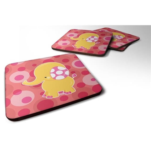 Girl Elephant Foam Coasters - Set of 4