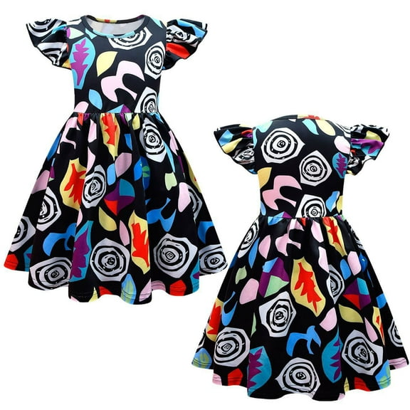 Girl Eleven Costume Mall Dress Halloween Flutter Sleeve Casual Dress