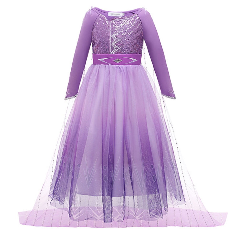 Girl Elsa Princess Dress Costume Snow Queen Cosplay Christmas Party Dresses  
