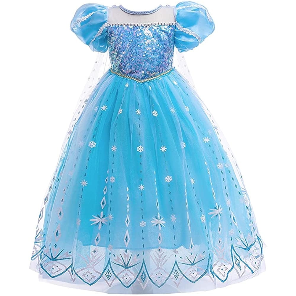 Girl Elsa Princess Dress Halloween Carnival Cosplay Costume