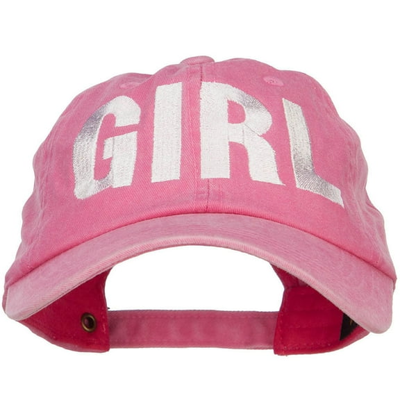 Girl Embroidered Dyed Unstructured Cap - Pink OSFM