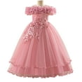 thumbnail image 1 of Girl Embroidery Strapless Shoulder Lace Princess Pageant Dress Prom Ball Gown, 1 of 6