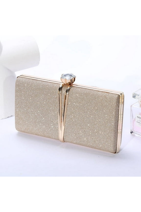 Girl Envelope Gold Clutch Bag, Women's Gold Envelope Evening Clutches Wedding, Prom, Eid And Party Purse- Gold