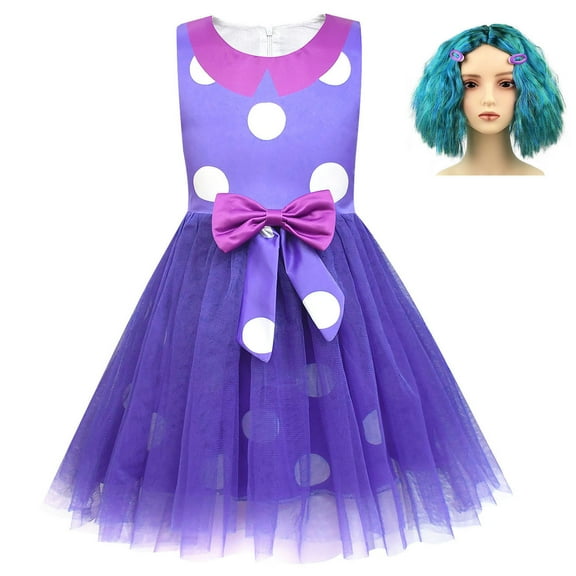Girl Envy Purple Costume Emotions Cartoon Movie Halloween Inside Cosplay Dress