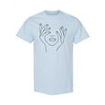 thumbnail image 1 of Girl Face With Hands T-Shirt Women -Image by Shutterstock, Female XX-Large, 1 of 4