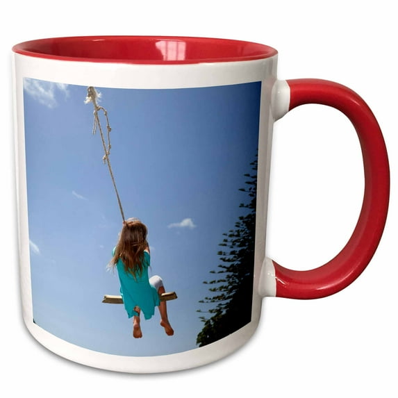 3drose, Girl, Family Fun, Auckland, North Island, New Zealand -au02 Dwa6589 - David Wall, 11oz Two-tone Red Mug