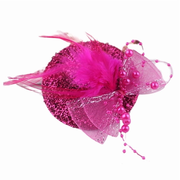 Girl Fascinator Hat Derby Pillbox Hat Cocktail Tea Party Fascinator Feather Fascinator Glitter Mesh Flower Fascinator