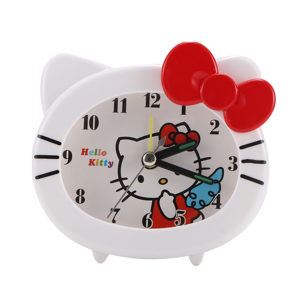 Hello Kitty Alarm Clocks Cartoon Anime LED Clock Children Bedroom Decor Kawaii Desk Clock Digital Night Light Kids Birthday Gift, KT17