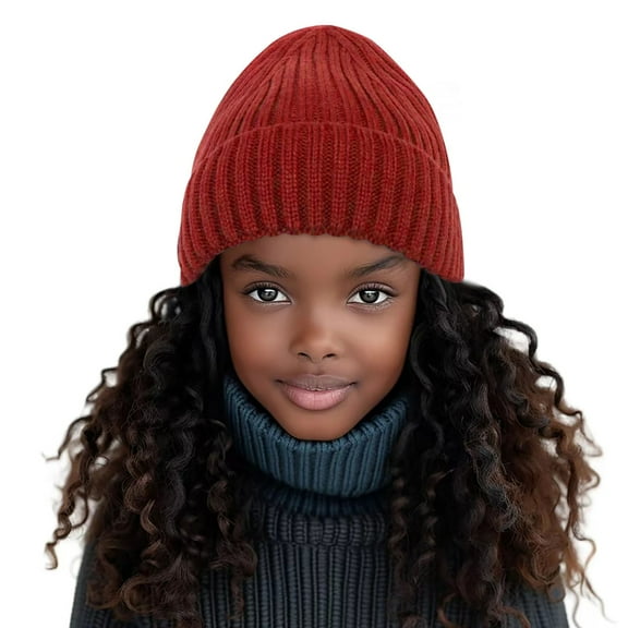 Girl Fashion Solid Knitted Warm Woolen Hats for Autumn and Winter