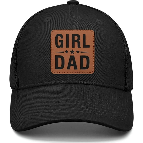 Girl Father Dad Hat Leahter Patch from Daughter Trucker Dad Hat Birthday