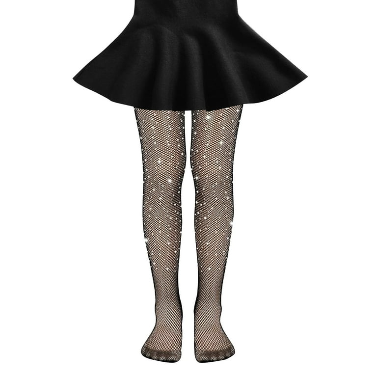Girl Fishnet Tights Fishnet Stockings Glitter Tights Bling Legging Mesh Rhinestone Hollow Out Pantyhose Christmas Party Breathable Sock Walmart