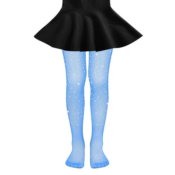 JIKNTTR Girl Fishnet Tights Fishnet Stockings Glitter Tights Bling Legging Mesh Rhinestone Hollow Out Pantyhose Christmas Party Simple Sock
