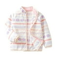 thumbnail image 1 of Girl Fleece Jacket Cute Print Zip Up Long Sleeve Fuzzy Jacket Girls Jacket 9-10 Years, 1 of 9