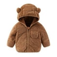 thumbnail image 1 of Fleece Jackets for Girls with Bear Ear Hooded Zip Up Long Sleeve Fuzzy Jacket Girls Clothes Fall/Winter 2-3 Years, 1 of 3