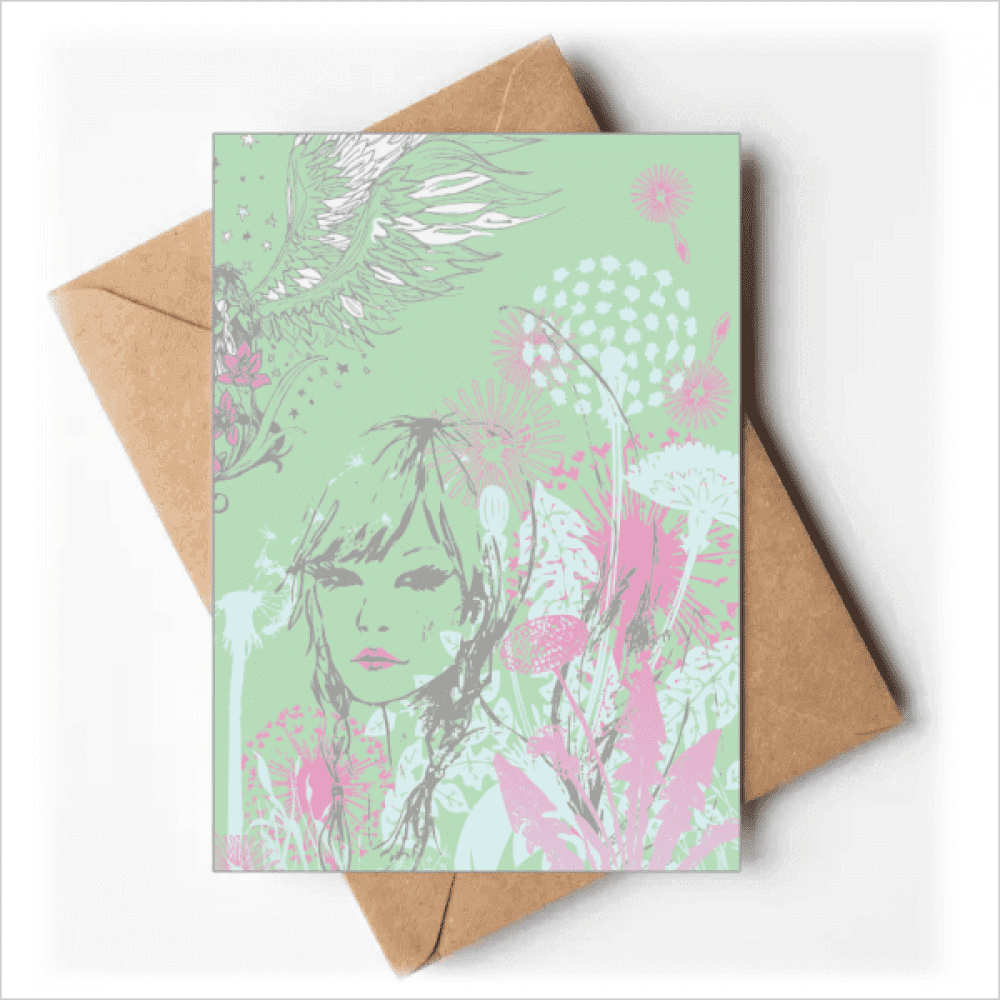 Girl Flowers Dandelion Wings Greeting Cards You are Invited Invitations