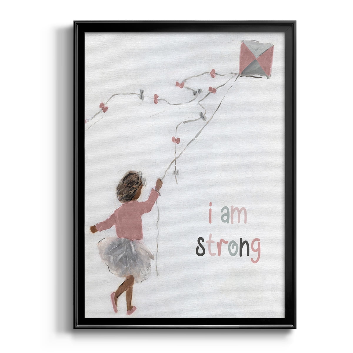 Girl Flying Kite Premium Framed Print - Ready to Hang