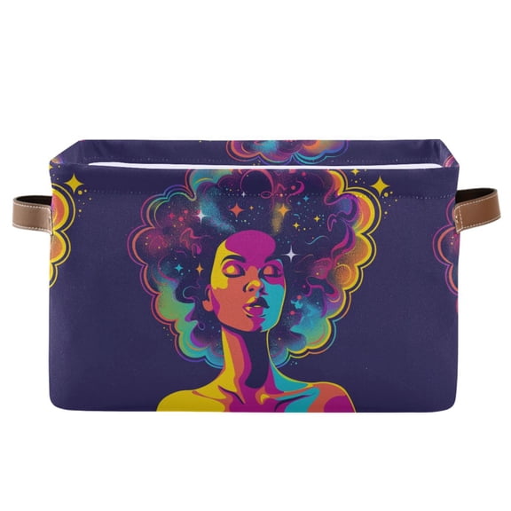 Girl Foldable Storage Large Fabric Storage Baskets Organizer Storage Bins with Handles for Home Office