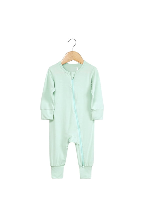 Girl Footie Pajamas Baby Cotton Rompers Footed Pajamas Zipper Long Sleeve Sleeper Jumpsuit Little Sleepies 0-3 Months