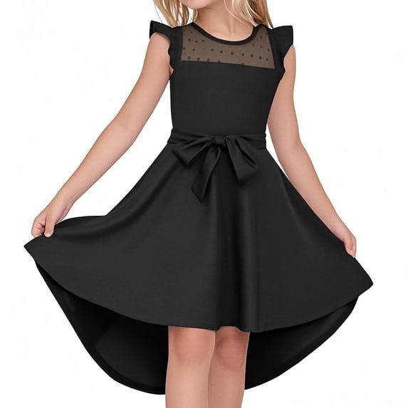 Girl Formal Date Night Gowns Evening Lounge Ruffle Dress Homecoming Dress for Girls Midi Fish Net Mesh A Line Summer Fall Dress 2026 Clothes Trendy Regular Fit