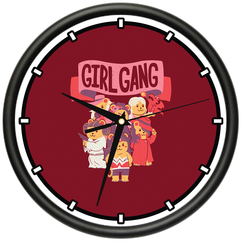 Girl Gang Design Wall Clock | Precision Quartz Movement | Décor For ...