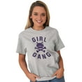thumbnail image 1 of Girl Gang Punk Kittycat Crossbones Women's Plus Size Graphic Tee Brisco Brands 2X, 1 of 3