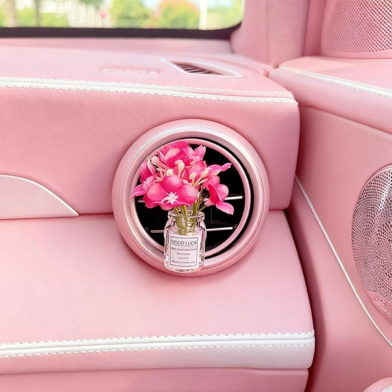 Girl Girly Car Accessories for Women, Cute Car Decor Dashboard Decorations, Cute Flower Air Freshener Vent Clips, Auto Interior Dash Ornament Accessories