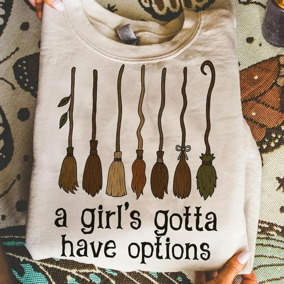 A Girl Gotta Have Options Shirt, Retro Halloween Shirt, Witches Shirt, Halloween Shirt, Spooky Season Shirt, Feeling Witchy Shirt, Trendy Halloween Shirt