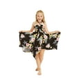 thumbnail image 1 of Girl Gypsy Uneven Bottom Hawaiian Luau Dress in Black Hibiscus Size 8, 1 of 5