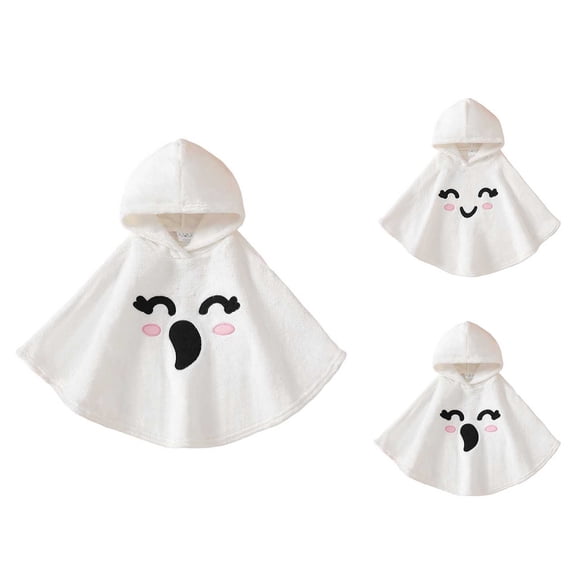 Girl Halloween Unisex Ghost Face Kids Hooded Cloak Halloween Party Outfit for Boys 18-24 Months