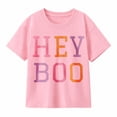 thumbnail image 1 of Girl Halloween Outfit Hey Boo Pumpkin Crewneck Tshirt Fall Clothes, 1 of 8