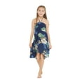 thumbnail image 1 of Girl Hawaiian Halter Dress in Pineapple Garden Navy Size 12, 1 of 5
