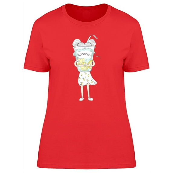 Girl Holding A Big Lemonade T-Shirt Women -Image by Shutterstock, Female Small