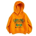 thumbnail image 1 of Girl Hoodie Jacket Drawstring FlowerLetter Printing Pullover Sweatshirt Pullover Oversized Hoodie Fashion Blouse Long Sleeve Shirt track Jackets with Pocket Gold, 90, 1 of 3