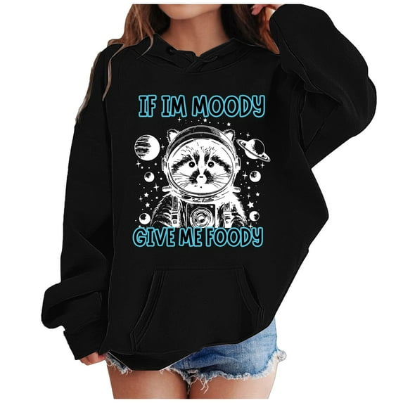 Girl Hoodie Sweater Graphic V-Neck Long Sleeve Pullover Tops Lightweight Performance Cute Hoodie for Teen Girls , Size 5-12