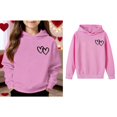 thumbnail image 1 of Girl Hoodie Valentines Sweatshirt Long Sleeve Casual Heart Sweatshirt Crew Neck Pullover Sweatshirt Size 4-5 Years Boys Clothes, 1 of 4