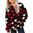 thumbnail image 1 of Girl Hoodies Hoodies for Teen Girls Like Heart Print Valentines Day Shirts Outfits Tween Girls Cute Tops Girls Fashion Sweatshirts Black 7-8 Years, 1 of 4