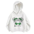 thumbnail image 1 of Girl Hoodies Size 10-12 Drawstring FlowerLetter Printing Pullover Sweatshirt Pullover Oversized Hoodie Fashion Blouse Long Sleeve Shirt track Jackets with Pocket WH3, 120, 1 of 3