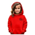 thumbnail image 1 of Girl Hoodies Size 10-12 Long Sleeve Heart Print Soft Sweatshirt Graphic Hoody Kids Cute Pullovers Top Clothes For Girls,Red,5-6 Years, 1 of 3