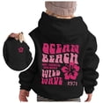 thumbnail image 1 of Girl Hoodies Size 14-16 Drawstring FlowerLetter Printing Pullover Sweatshirt Pullover Oversized Hoodie Fashion Blouse Long Sleeve Shirt track Jackets with Pocket Black, 150, 1 of 4