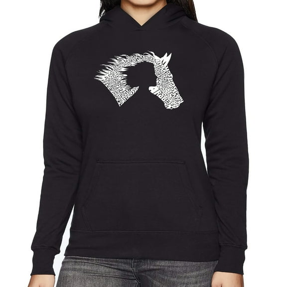 Girl Horse - Women's Word Art Hooded Sweatshirt