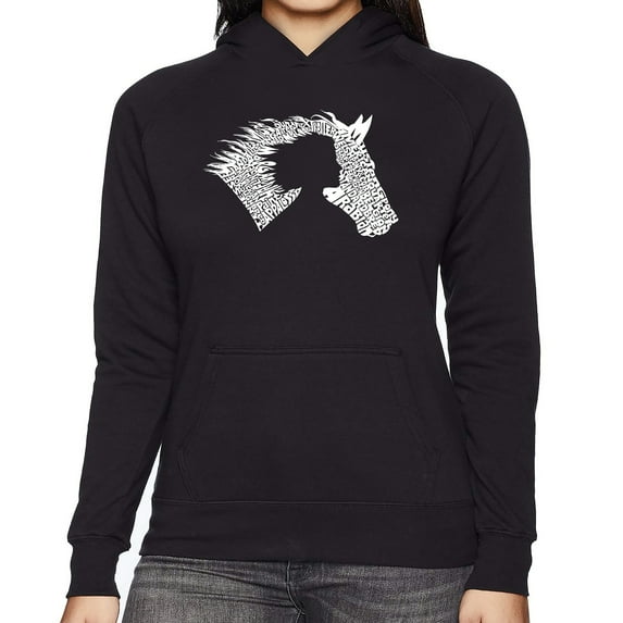 Girl Horse - Women's Word Art Hooded Sweatshirt