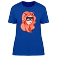thumbnail image 1 of Girl In A Black Mask Fox Ears T-Shirt Women -Image by Shutterstock, Female Large, 1 of 2