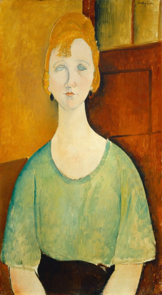 Girl In A Green Blouse Canvas Art - (18 x 24)