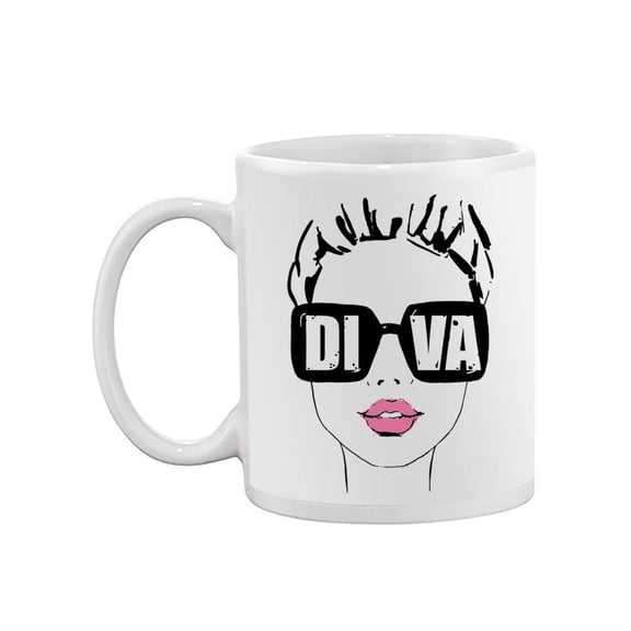 Girl In Diva Sunglasses Mug -Image by Shutterstock,