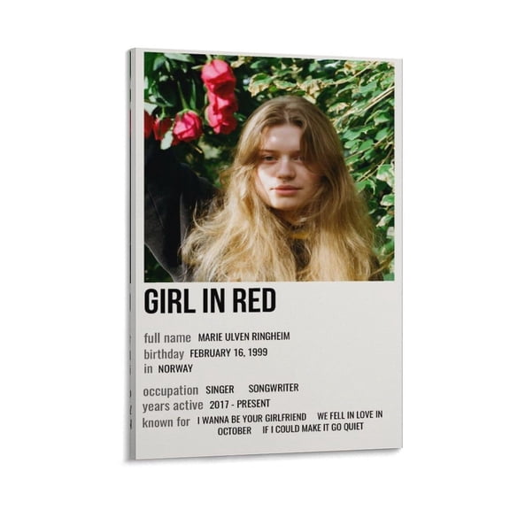 Girl In Red Poster 96 Canvas Painting Poster Wall Art Decorative Picture Prints Modern Decor