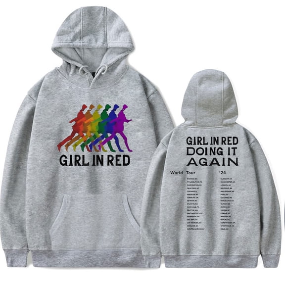 Girl In Red Rainbow Silhouette Itin Hoodies Merch Women Men Popular Graphics Unisex Trendy Casual Streetwear