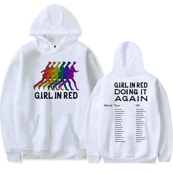 Girl In Red Rainbow Silhouette Itin Hoodies Merch Women Men Popular Graphics Unisex Trendy Casual Streetwear